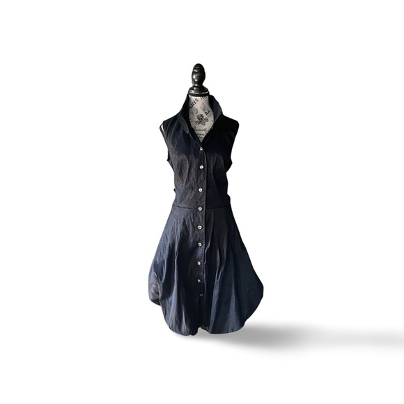 🇨🇦 Frank Lyman 90s Black Bubble Dress – Back Waist Tie – Size 14 - Picture 1 of 6